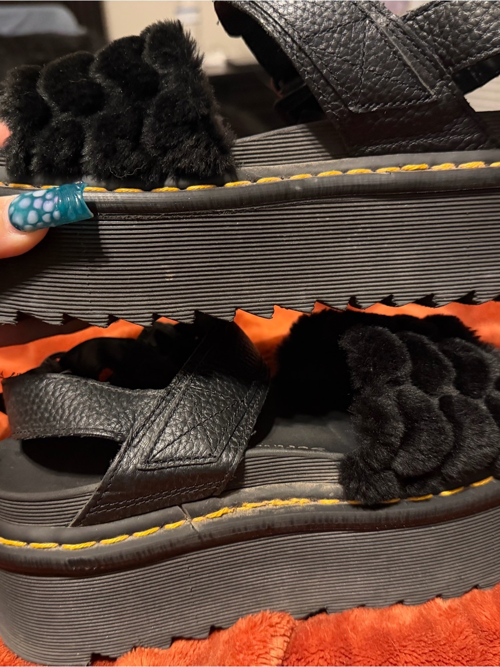 Doc Martens Voss Fluffy Faux Sandals - Picture 6 of 6